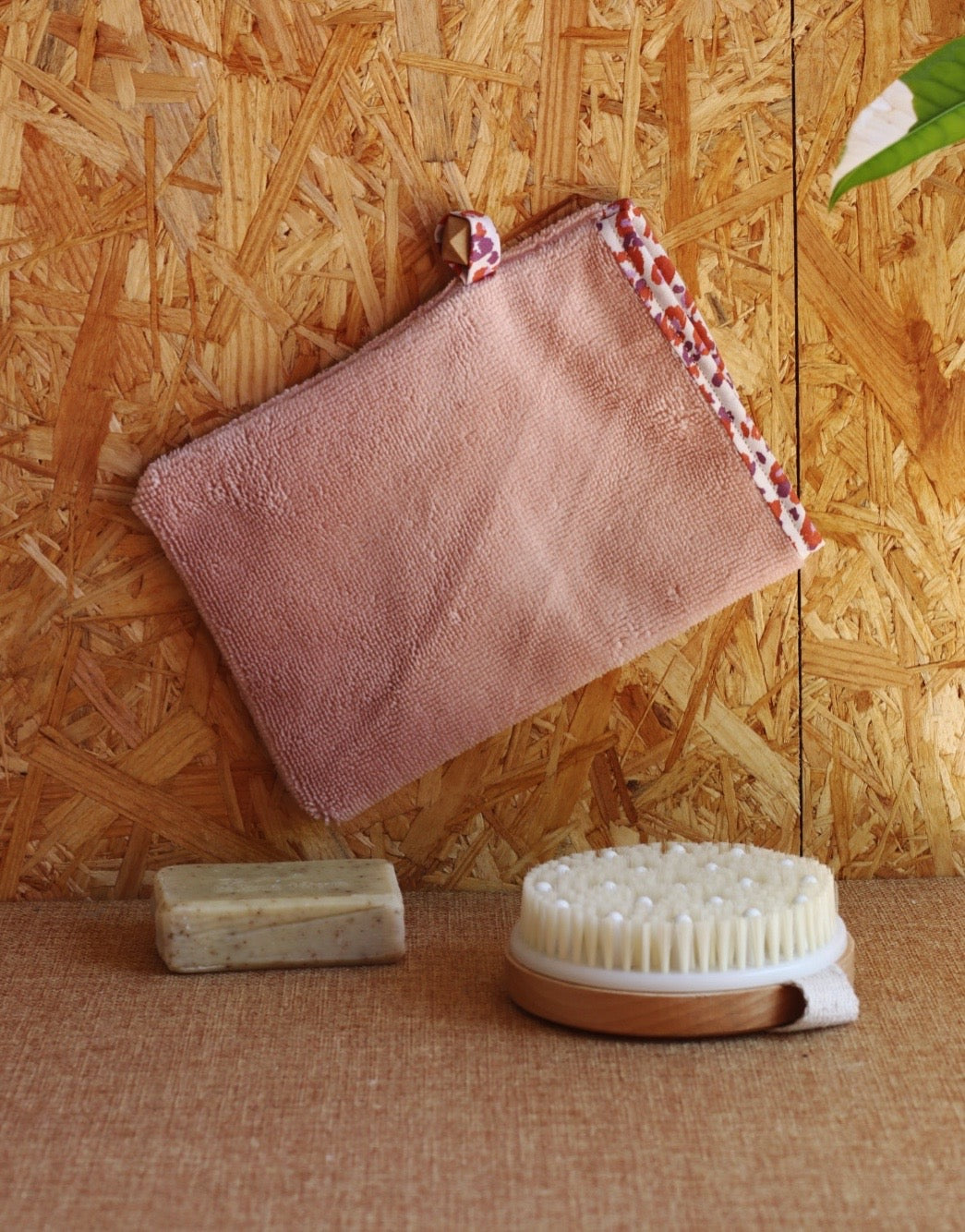 Gant de toilette en éponge de bambou et coton bio