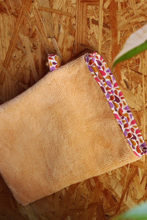 Gant de toilette en éponge de bambou et coton bio