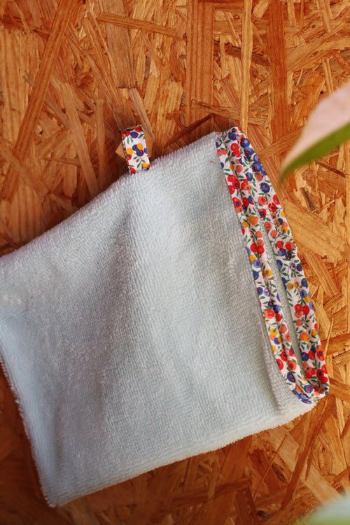 Gant de toilette en éponge de bambou et coton bio